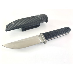 Ловен нож с черен тактически калъф, 60 HRC