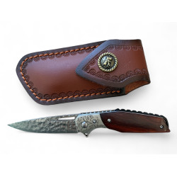 Сгъваем нож от дамаскова стомана с дървена дръжка - Nightfall Blade