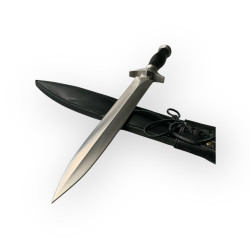 Колекционерски нож с дълго острие и изискана кожена кания