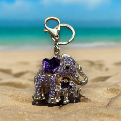 Ключодържател Слончета С Лилави Кристали Връзката На Семейството