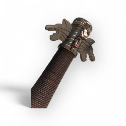 Декоративен меч с футуристичен дизайн и черна кания - 130 см