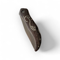 Сгъваем нож с дървена дръжка и декоративен дизайн - 21.5 см