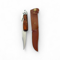 Полусгъваем ловен нож с кожена кания