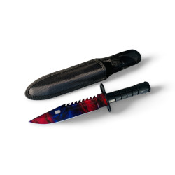 Байонетен нож Inferno Eclipse – 32.5 см с червено-син арт дизайн