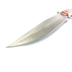 Ловен нож 3Cr13 с дървена дръжка и кожена кания