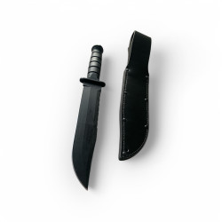 Ловен нож с D2 стомана, полимерна дръжка и кожена кания