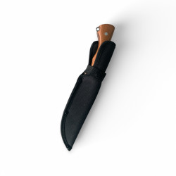 Ловен нож с дървена дръжка и кания – 65X13 стомана