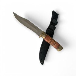 Удобен ловен нож – 65X13 стомана, дървена дръжка и текстилна кания