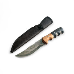 Ловен нож – 65X13 стомана, дървена дръжка, текстилна кания