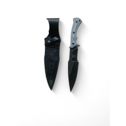 Тактически нож M48 с покритие от черен титан и кожена кания
