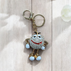 Ключодържател с фигурка от кристали и син емайл  Креативно заглавие: ✨ Усмихнатият герой ✨