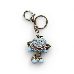 Ключодържател с фигурка от кристали и син емайл  Креативно заглавие: ✨ Усмихнатият герой ✨