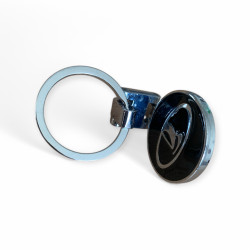 Метален ключодържател с въртяща връзка и черна кръгла емблема - Символ на стабилността