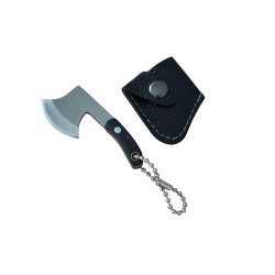 Мини брадвичка ключодържател с черна кожена кания – функционален стил в джобен формат