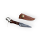 Мини нож  с дървена дръжка и кафява кания – ключодържател