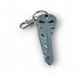 Мултифункционален сгъваем нож-ключодържател с дизайн на череп – 3 в 1