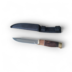 Ловен нож с класическо острие и дървена дръжка – 26 см, 5Cr13Mov стомана