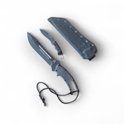 Тактически комплект ножове "Steel Eagle" – 1095 HC стомана, трион и мини нож, с Kydex кания