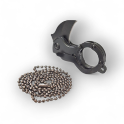 Мини сгъваем нож карамбит с пръстен – черен