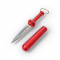 Мини кама с червен алуминиев калъф и халка – компактен нож за ключодържател