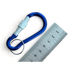 Син алуминиев карабинер с винтова муфа – 75 мм : Синята защита