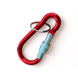 Червен алуминиев карабинер с винтова муфа – 75 мм : Пламъкът на стила