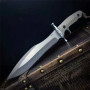 Кожена кания с релефен надпис RAMBO и тактически нож Ловен нож Rambo Last Blood – реплика от филма с бежова дръжка