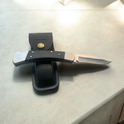 Сгъваем нож Hunter Pro с кожен калъф – 21.9 см, стомана 420HC