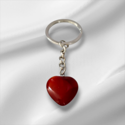 Ключодържател с каменно сърце – червен гланц - Огнено сърце