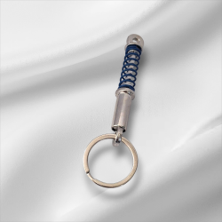 Ключодържател амортисьор с тъмносиня пружина – метален, пружинен модел - Механично вдъхновение