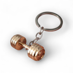 Метален ключодържател с дъмбел – златист - Златната сила