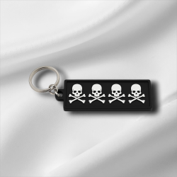 Ключодържател с черепи и кости – черен дизайн от ABS материал с 4 символа  -  Легионът на черепите