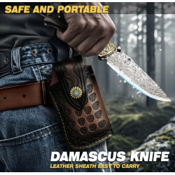 Ръчно кован джобен нож от дамаска стомана – сгъваем, 67 слоя, VG10 ядро