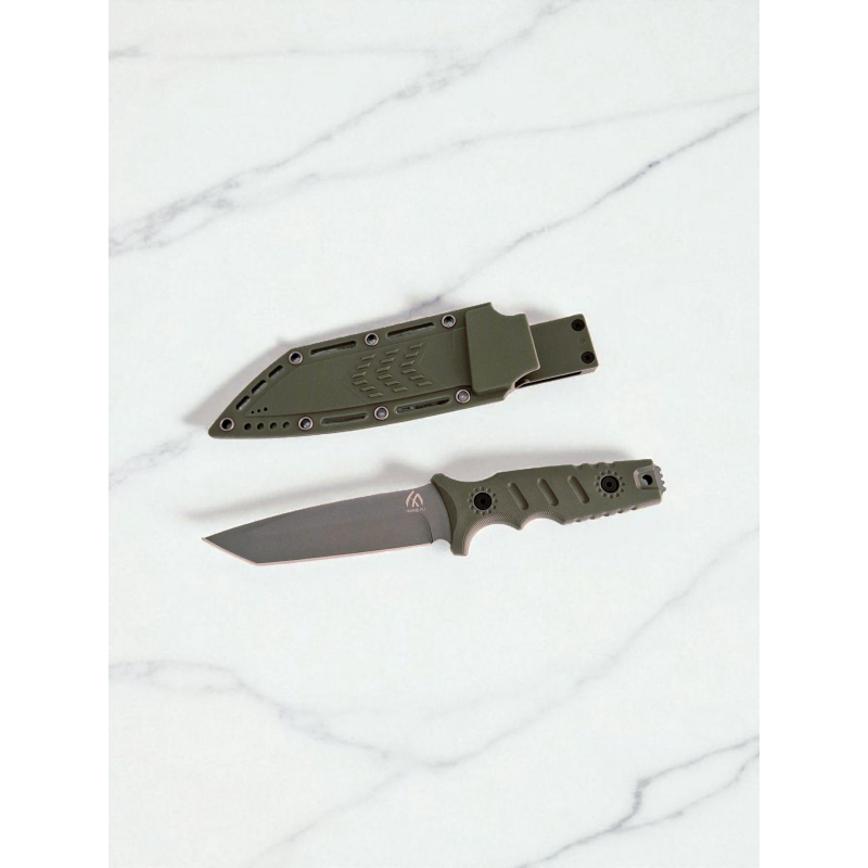 Ловен нож с Kydex кания – комплект в цвят Green G10 Тактически ловен нож с D2 острие и зелена G10 дръжка