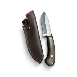 Универсален ловен нож с дървена дръжка и кожена кания – стомана 65Х13, 24.3 см