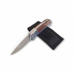 Сгъваем нож „Медведь“ – Drop Point, стомана 65Х13, гравирана дръжка и кания