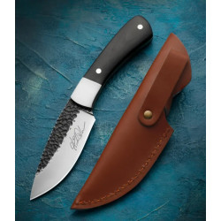 Ловен нож "Nighthawk" – 7Cr13MOV стомана, дръжка от абанос и ръчно изработена кожена кания