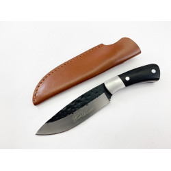 Ловен нож "Nighthawk" – 7Cr13MOV стомана, дръжка от абанос и ръчно изработена кожена кания