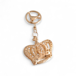 Ключодържател Корона с червен кристал и златисто покритие   „Кралски блясък“