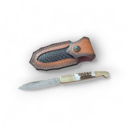 Сгъваем нож "Damascus Elk 210" с VG10 дамаска стомана и дръжка от еленов рог