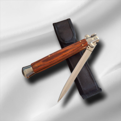 Сгъваем автоматичен нож „Stiletto XL Wood Edition“ – 33 см, 440C стомана и естествено дърво