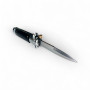 Профилен изглед на Stiletto нож с дървена дръжка Автоматичен нож Stiletto Classic с разгънато острие – изглед отгоре