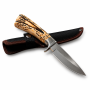 Ловен нож Knives T-S031A с имитация на еленов рог и текстилна кания – изглед отблизо