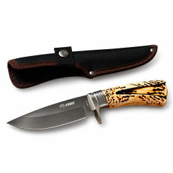 Ловен нож Knives T-S031A – 5Cr13Mov стомана, имитация на еленов рог и текстилна кания