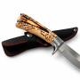 Ловен нож Knives T-S031A с имитация на еленов рог и текстилна кания – изглед отблизо