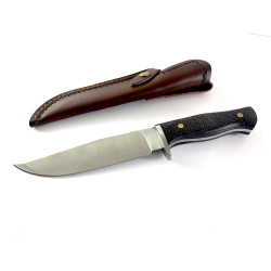 Ловен нож Mountain Edge – D2 инструментална стомана, микарта и кожена кания