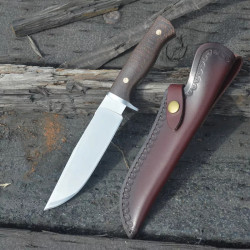 Ловен нож Mountain Edge – D2 инструментална стомана, микарта и кожена кания