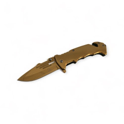 Сгъваем полуавтоматичен нож „Golden Rescue“ – 20 см, 440A стомана, метална дръжка