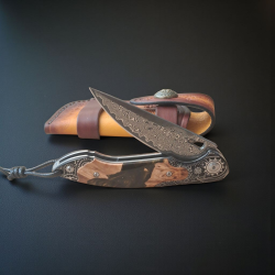 Сгъваем полуавтоматичен нож Shadow Timber VG10 Damascus