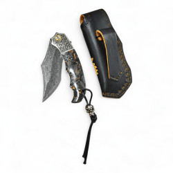 Премиум сгъваем нож – Black Serpent Damascus VG10